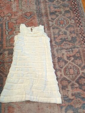 Crewcuts Cream Cotton Dress with Subtle Trim